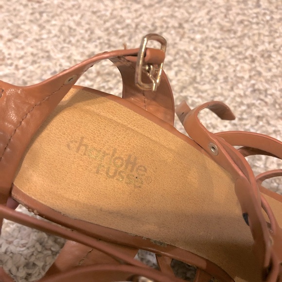 Nude Strappy Two Buckle Clasp Summer Wedge Sandals Size 8 - Picture 4 of 4